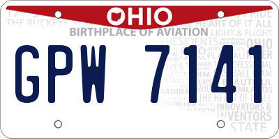 OH license plate GPW7141