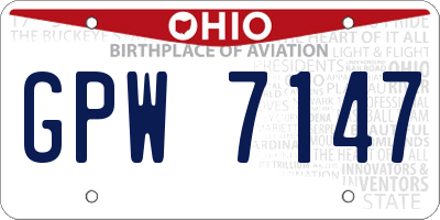 OH license plate GPW7147