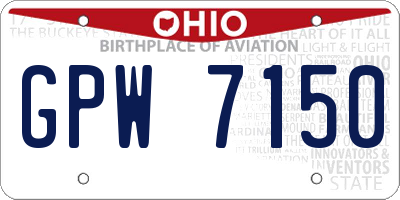 OH license plate GPW7150