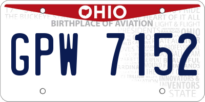 OH license plate GPW7152