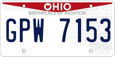 OH license plate GPW7153