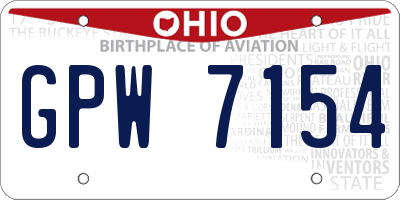 OH license plate GPW7154