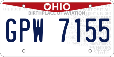 OH license plate GPW7155