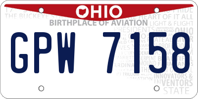 OH license plate GPW7158