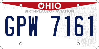 OH license plate GPW7161