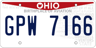 OH license plate GPW7166
