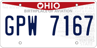 OH license plate GPW7167