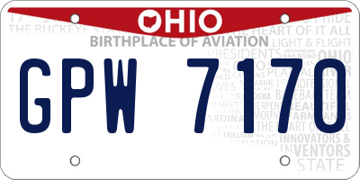 OH license plate GPW7170
