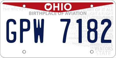 OH license plate GPW7182