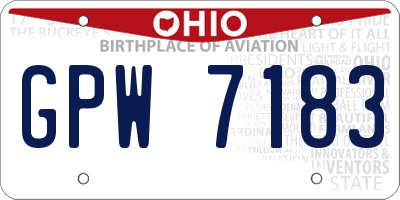 OH license plate GPW7183