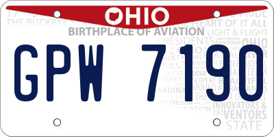 OH license plate GPW7190