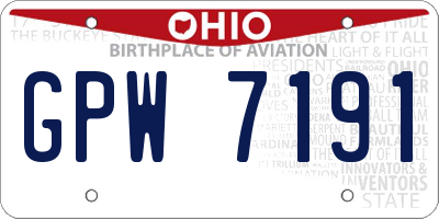 OH license plate GPW7191