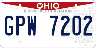 OH license plate GPW7202