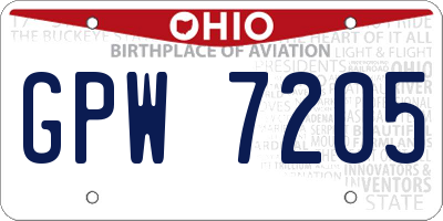 OH license plate GPW7205