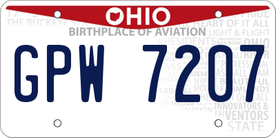 OH license plate GPW7207