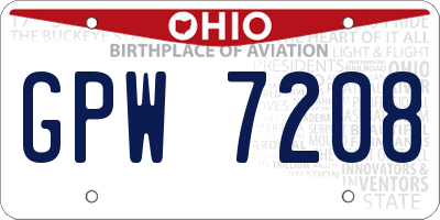 OH license plate GPW7208