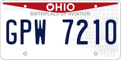 OH license plate GPW7210