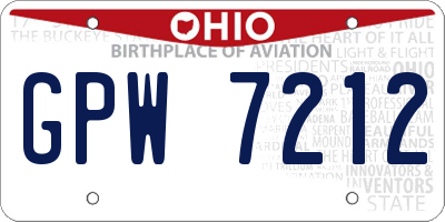 OH license plate GPW7212