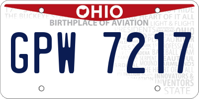 OH license plate GPW7217