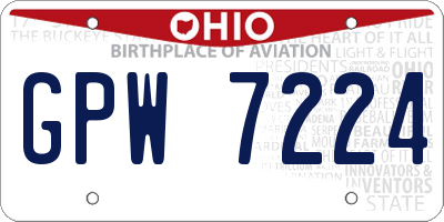 OH license plate GPW7224