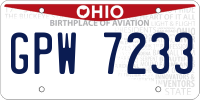 OH license plate GPW7233