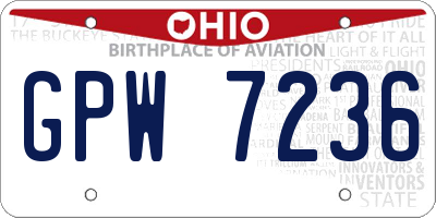OH license plate GPW7236