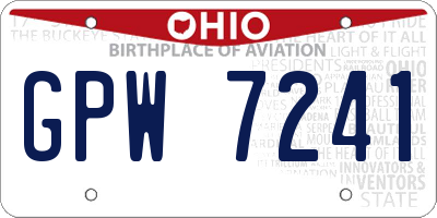 OH license plate GPW7241