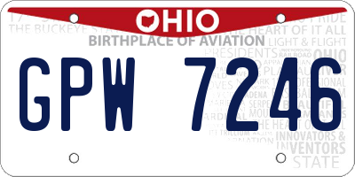 OH license plate GPW7246