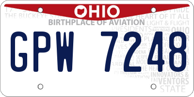 OH license plate GPW7248