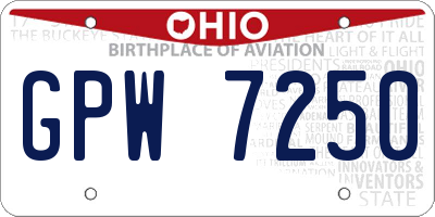 OH license plate GPW7250