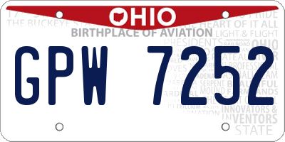 OH license plate GPW7252