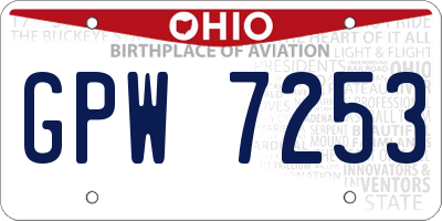 OH license plate GPW7253