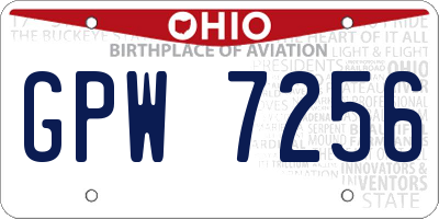 OH license plate GPW7256