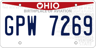 OH license plate GPW7269
