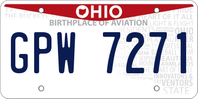 OH license plate GPW7271