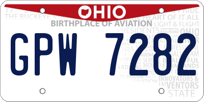 OH license plate GPW7282