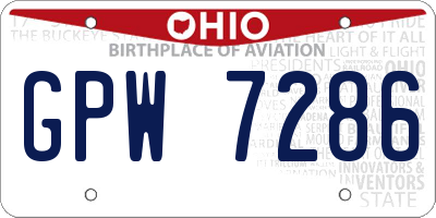 OH license plate GPW7286
