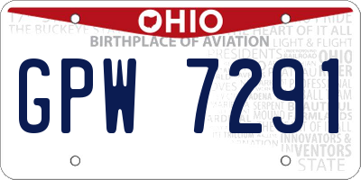 OH license plate GPW7291