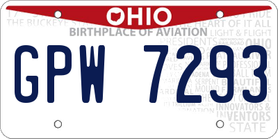 OH license plate GPW7293