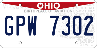 OH license plate GPW7302