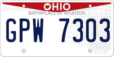 OH license plate GPW7303