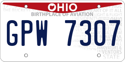 OH license plate GPW7307
