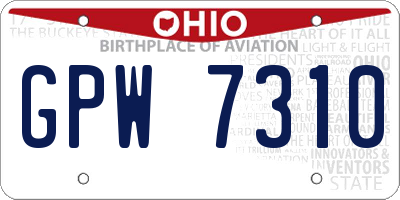 OH license plate GPW7310