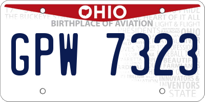 OH license plate GPW7323