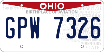 OH license plate GPW7326