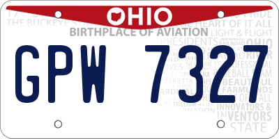 OH license plate GPW7327