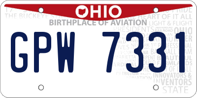 OH license plate GPW7331