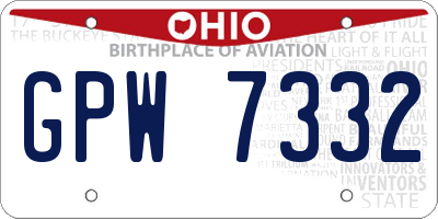 OH license plate GPW7332