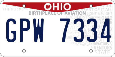OH license plate GPW7334