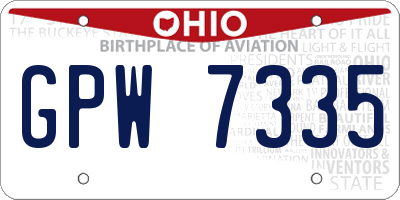 OH license plate GPW7335